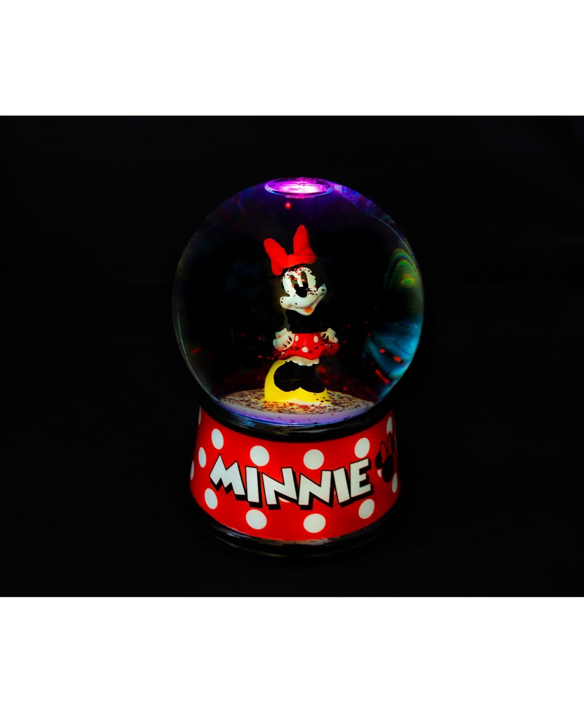 Disney Minnie Mouse Light-Up Snow Globe with Swirling Glitter Display Piece Decoration | Home Decor for Kids Room Essentials | Precious Keepsake, Cute