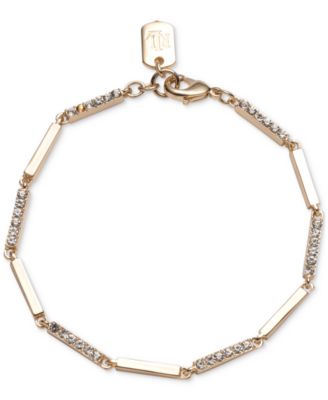 Lauren Ralph Lauren - Gold-Tone Crystal Pav&eacute; Bar Flex Bracelet