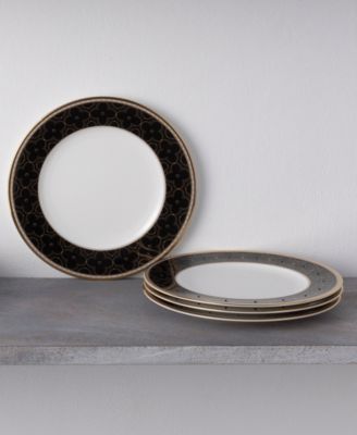 Trefolio Gold Set of 4 Accent Plates, 9.75"