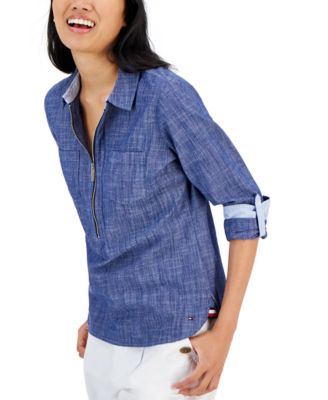 Women's Half-Zip Roll-Tab Shirt  