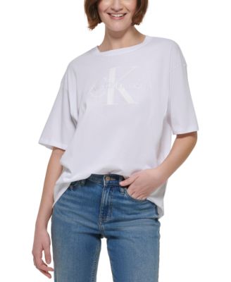 Calvin Klein Jeans - Women's Cotton Oversized Logo Graphic T-Shirt