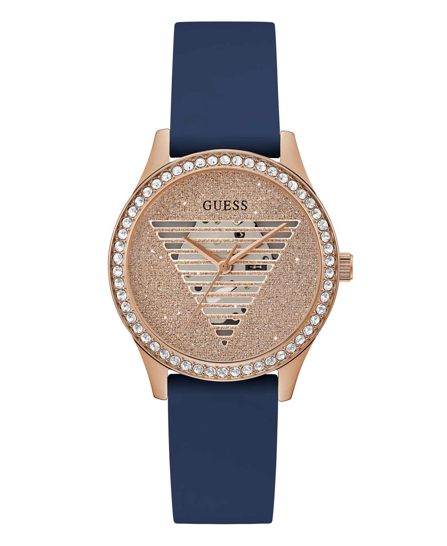 Женские часы GUESS Analog Blue Silicone Watch 38mm — фото 1