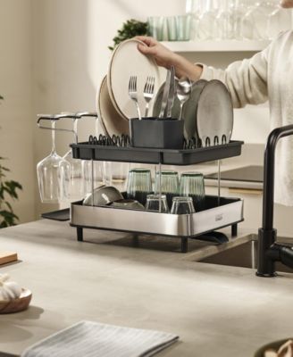Excel Steel 2-Tier Stainless-Steel Dish Rack
