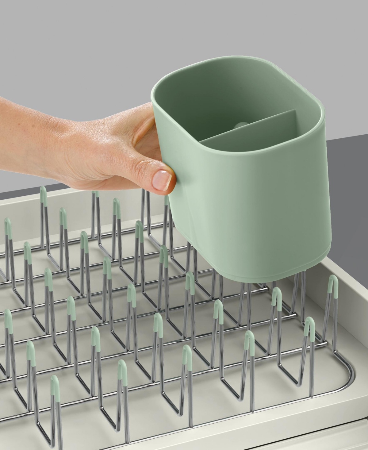 Joseph Joseph Extend Expandable Dish Rack In Light Stone,sage