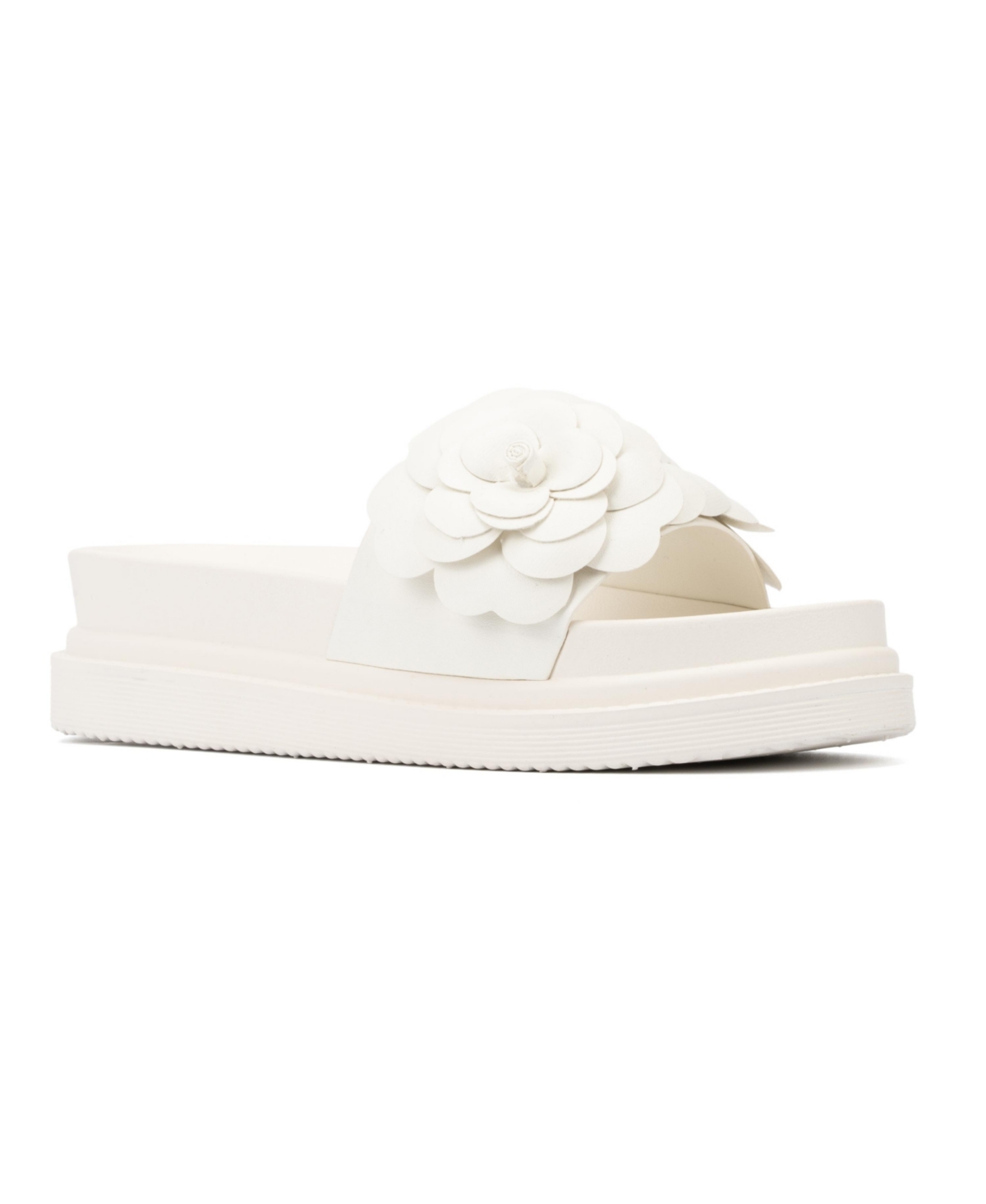New York And Company New York & Company Women's Camilia Flower Slides In White