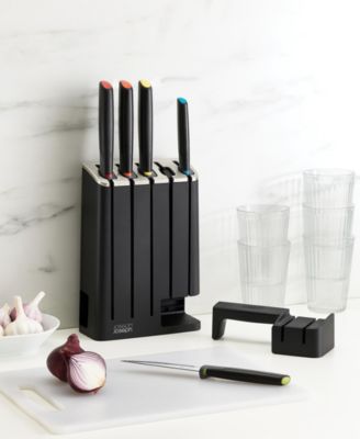 Elevate Knives Slim Block 5-Piece Knife Set with Ceramic Sharpener