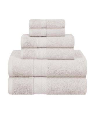 Rayon from Bamboo Blend Ultra Soft Quick Drying Solid 6 Piece Assorted Towel Set