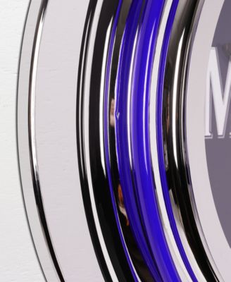 Modelo Retro Round Neon Wall Analog Clock with Pull Chain, 14.5"