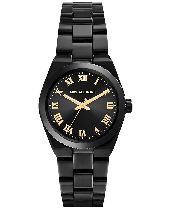 Michael Kors Women's Mini Channing Black Ion-Plated Stainless Steel  Bracelet Watch 33mm MK6100 & Reviews - Macy's