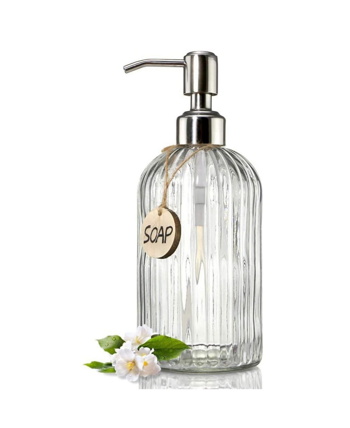 Easy Press Pump Clear Glass Hand Soap Dispenser for Bathroom - Clear