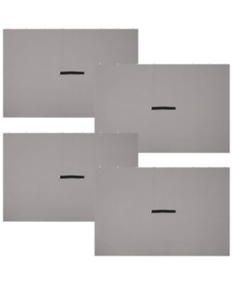 80 x 103 Inch Polyester 4-Piece Gazebo Sidewall Set - Gazebo Curtains Only - Provides Shade and Privacy - Gray