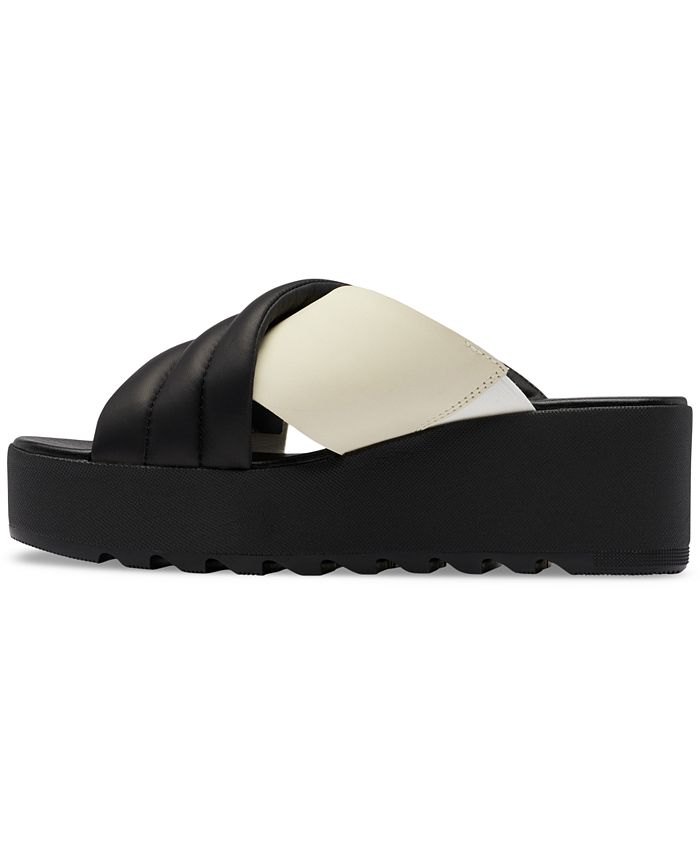 Sorel Women's Cameron Crisscross Puffer Platform Wedge Sandals - Macy's