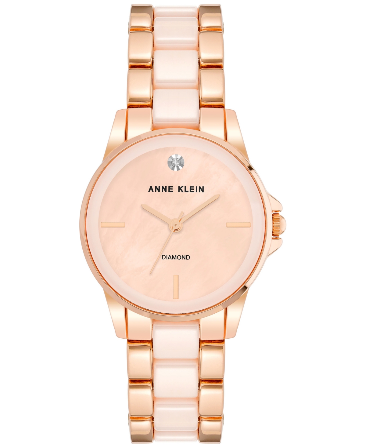 Anne Klein Women's Ceramic & Metal Bracelet Watch 30mm In Rose Gold Tone