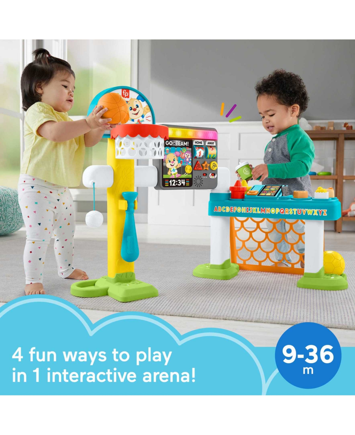 Shop Fisher Price Laugh & Learn Sports Activity Center Toddler Learning, 4-in-1 Game In Multi