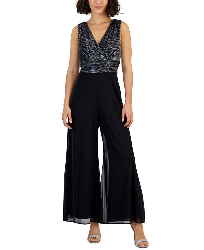 Macy's black jumpsuit petite cheap