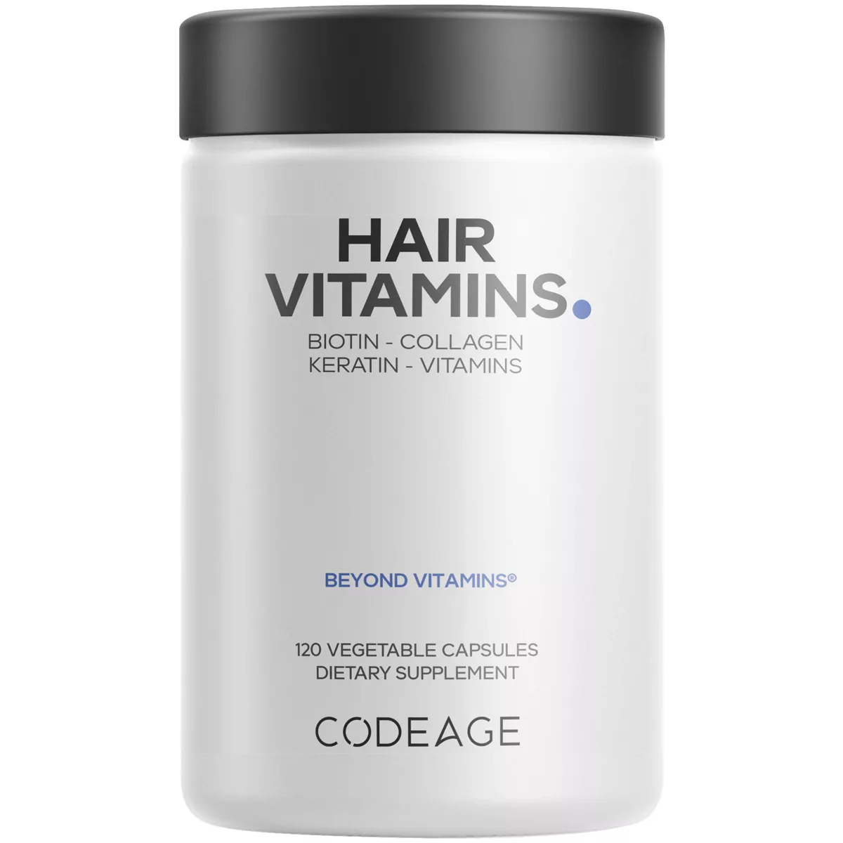 Codeage Hair Vitamins 10000 mcg Biotin, Keratin, Collagen, Vitamin A, B12, C, D3, E, Hair Care Support - Healthy Hair Supplement Pills, 120 Capsules