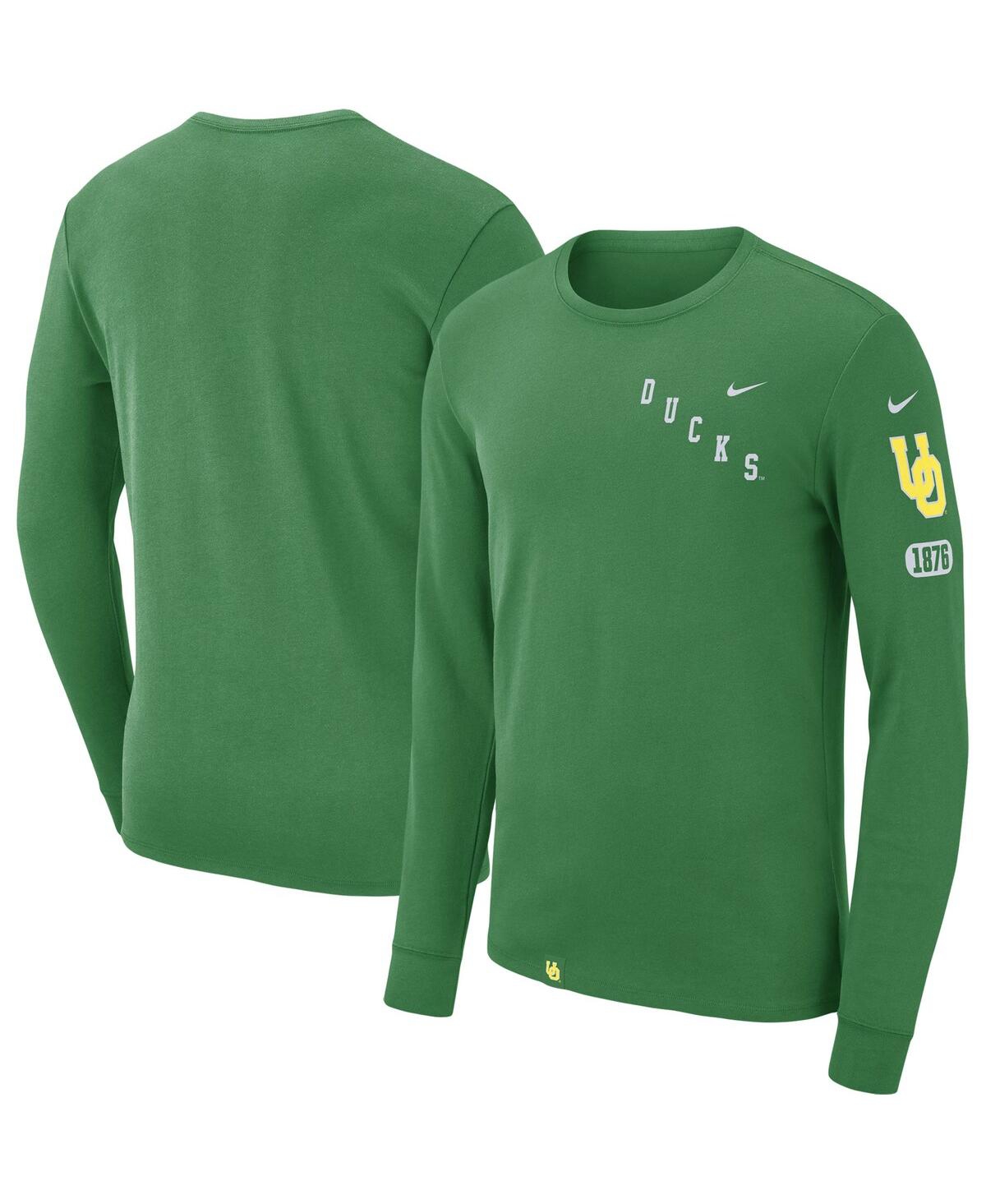 Shop Nike Men's  Green Oregon Ducks Repeat Logo 2-hit Long Sleeve T-shirt