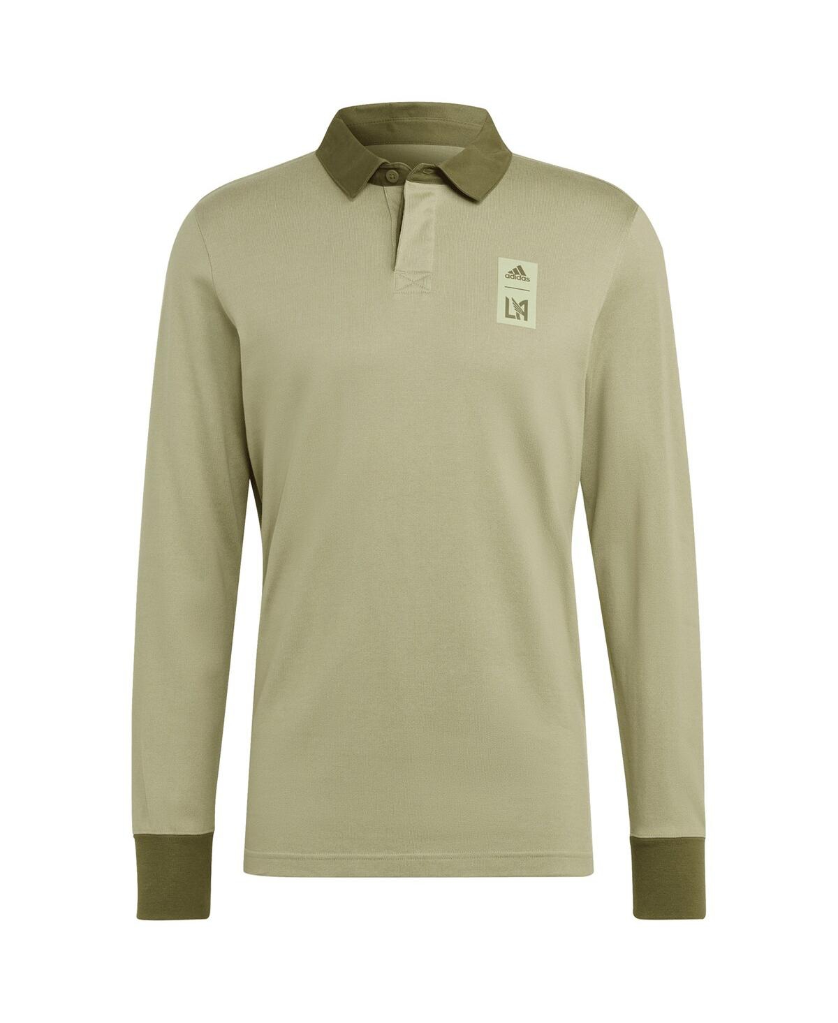 Men's adidas 2023 Player Green Lafc Travel Long Sleeve Polo Shirt - Green
