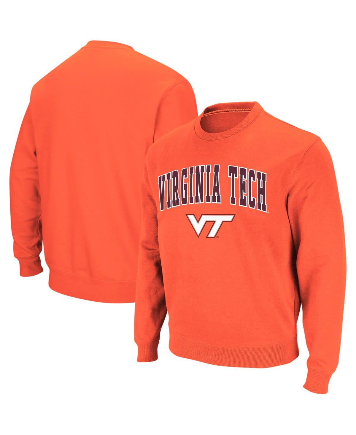 Shop Colosseum Men's  Orange Virginia Tech Hokies Arch And Logo Crew Neck Sweatshirt