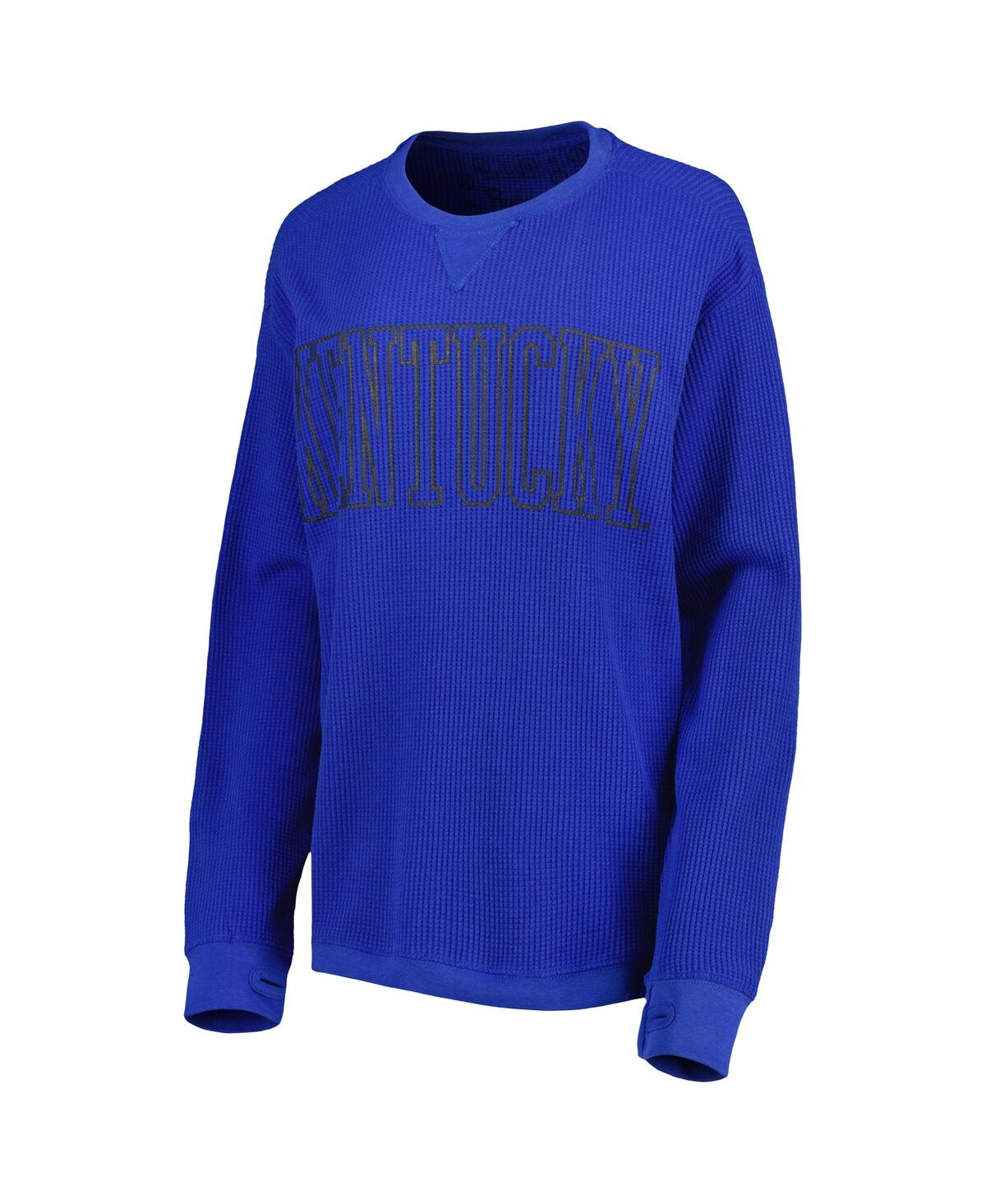 Shop Pressbox Women's  Royal Kentucky Wildcats Surf Plus Size Southlawn Waffle-knit Thermal Tri-blend Long