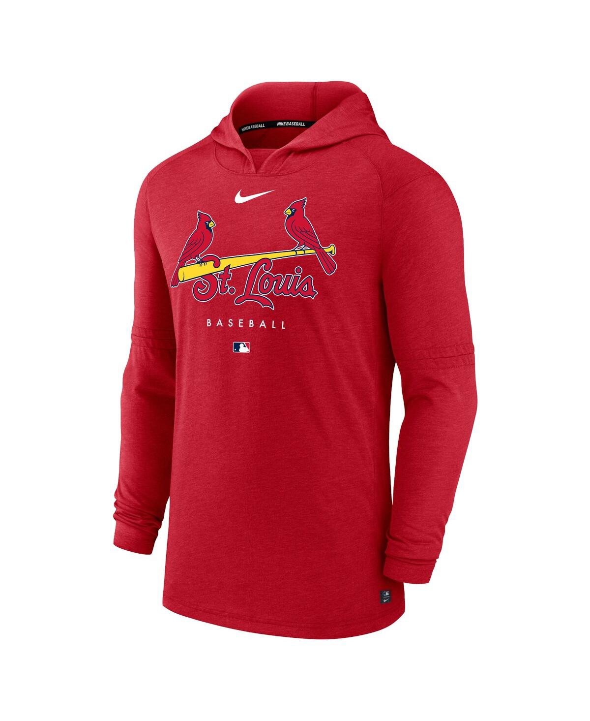 Men's St. Louis Cardinals Nike Heather Red Authentic Collection Early Work  Tri-Blend Performance Pullover Hoodie