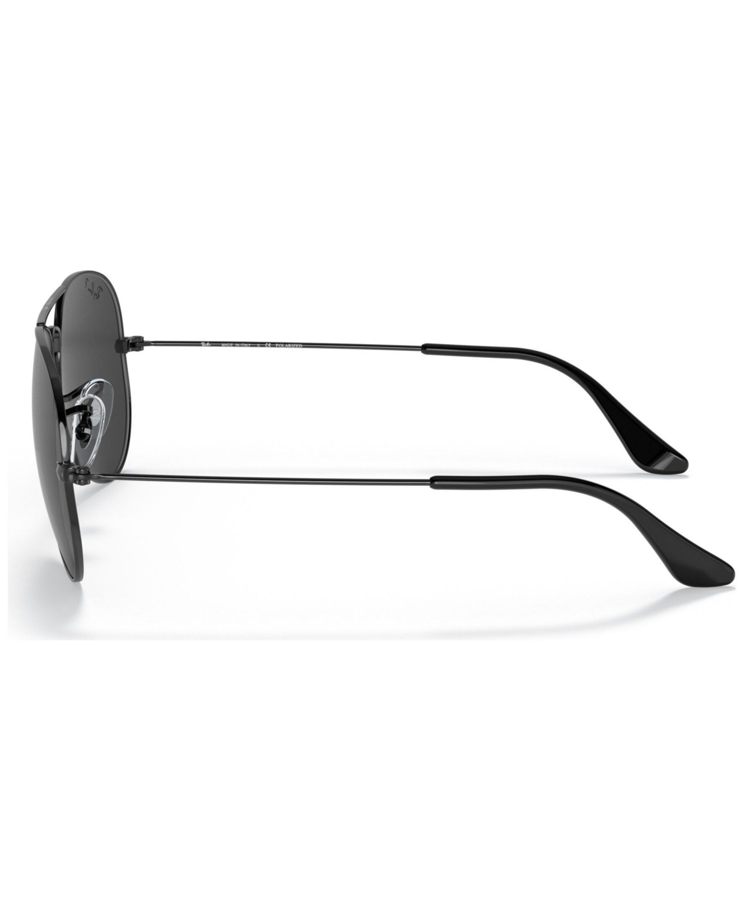 Unisex Aviator Total Black Polarized Sunglasses, RB3025