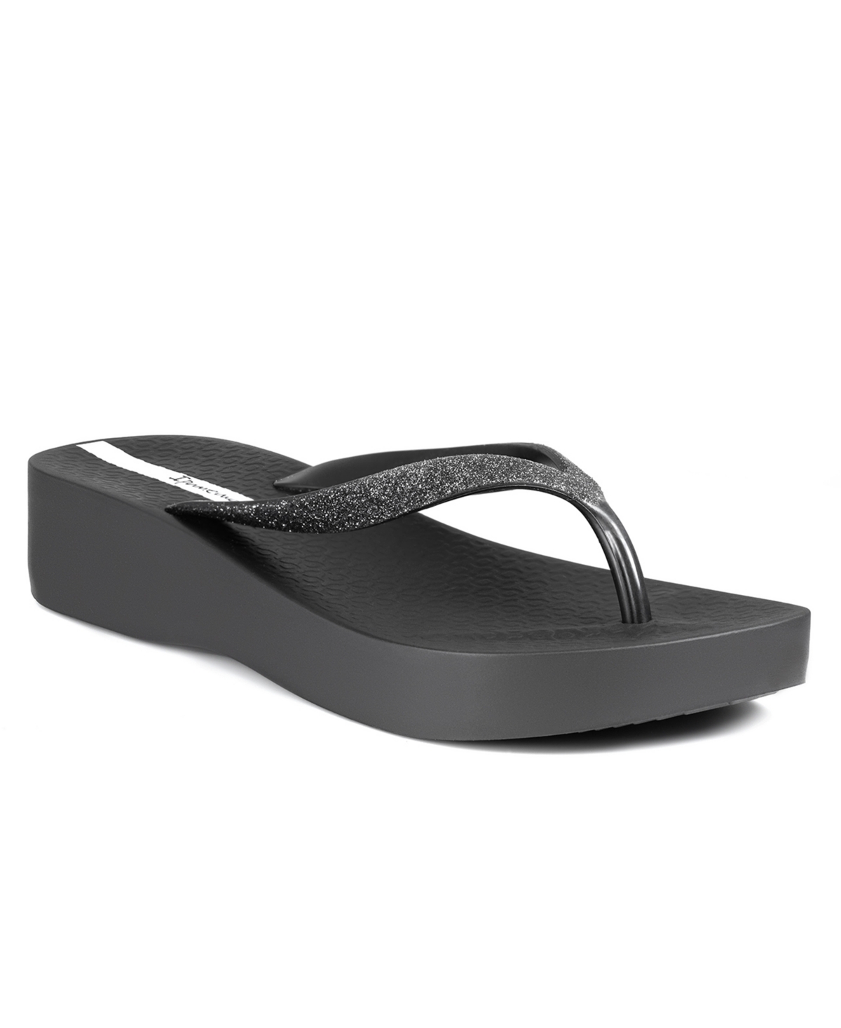 Women's Mesh Chic Comfort Wedge Sandals - Black, Glitter Black