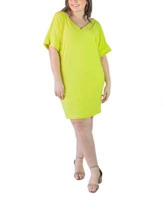 Plus Size Loose Fit V-Neck T Shirt Dress