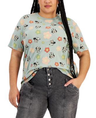 Disney - Trendy Plus Size Floral Minnie T-Shirt