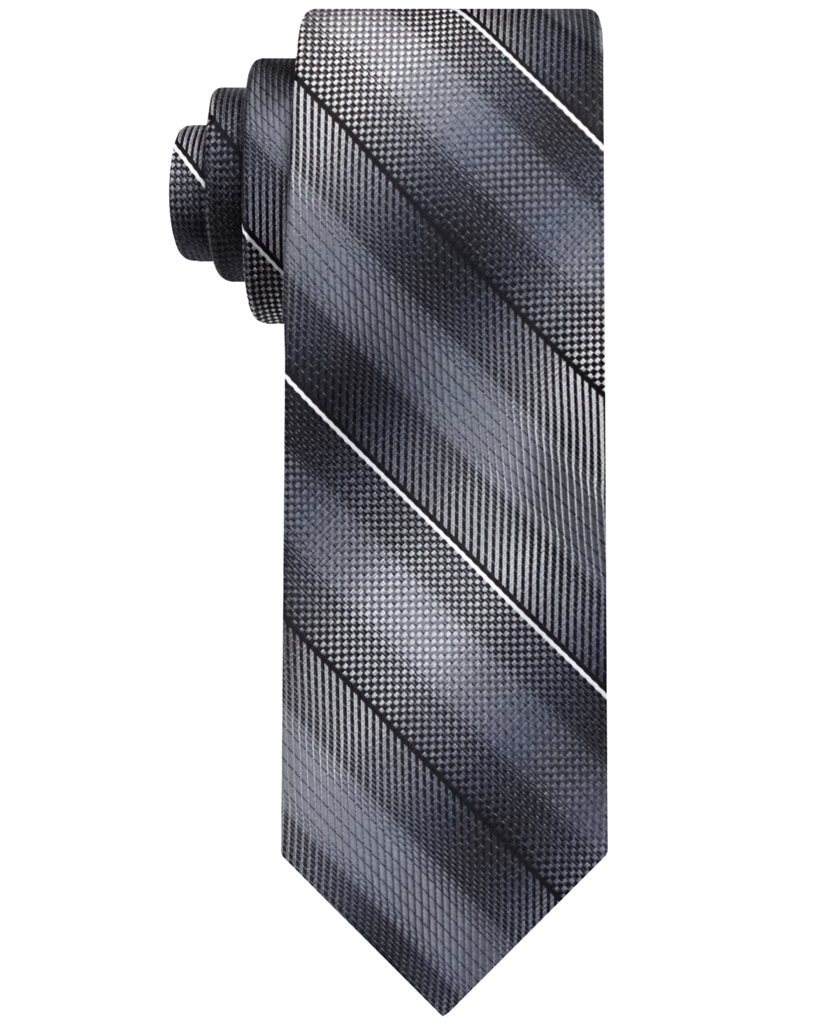 Van Heusen Men's Shaded Stripe Tie In Black