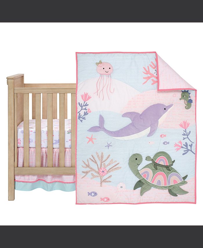 Lambs & Ivy Sea Dreams 3Piece Dolphin/Turtle Nautical Baby Crib Bedding Set Macy's