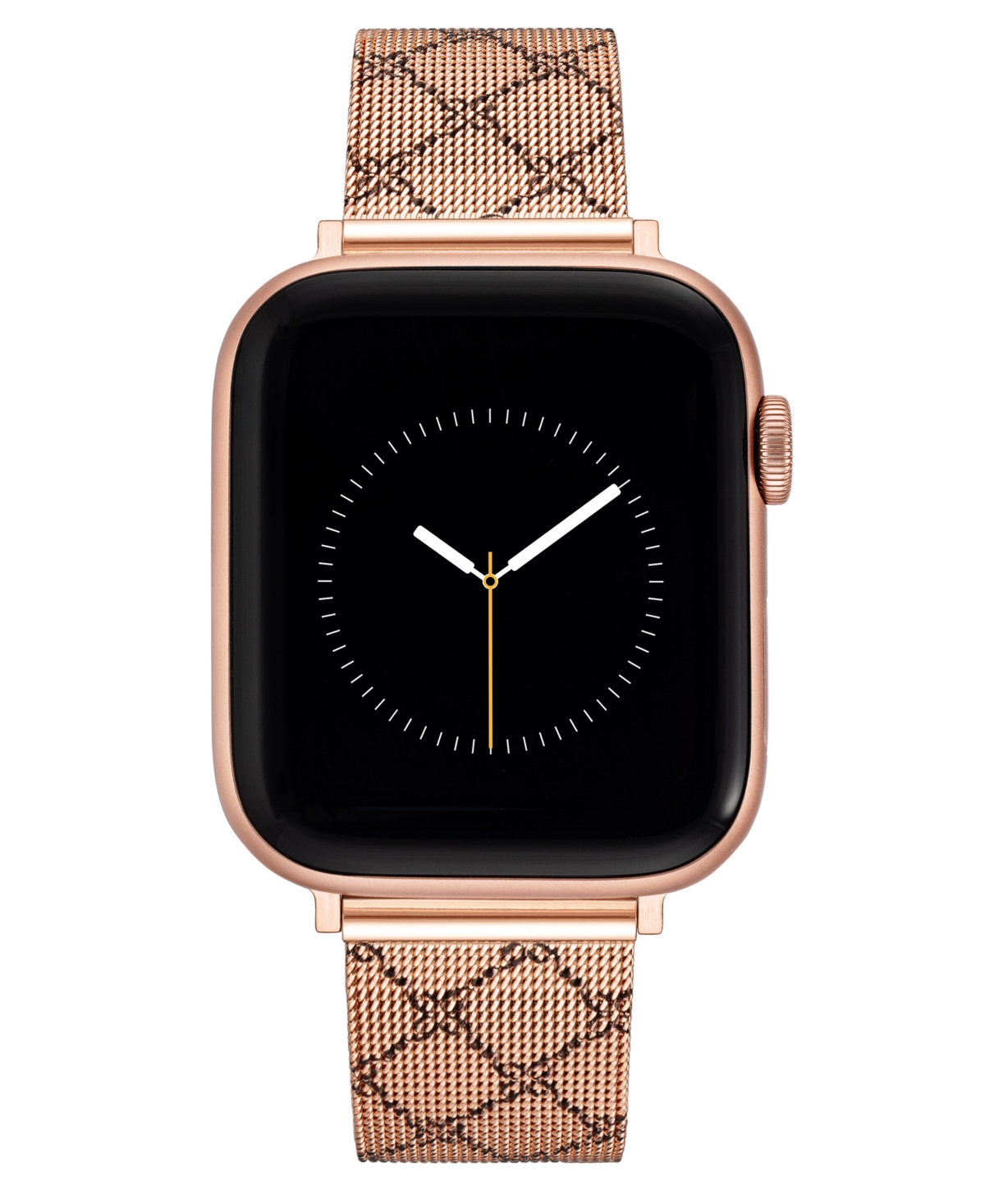 Shop Nine West Women's Stainless Steel Mesh With Pattern Band Compatible With 42/44/45/ultra/ultra 2 Apple Watch In Rose Gold-tone