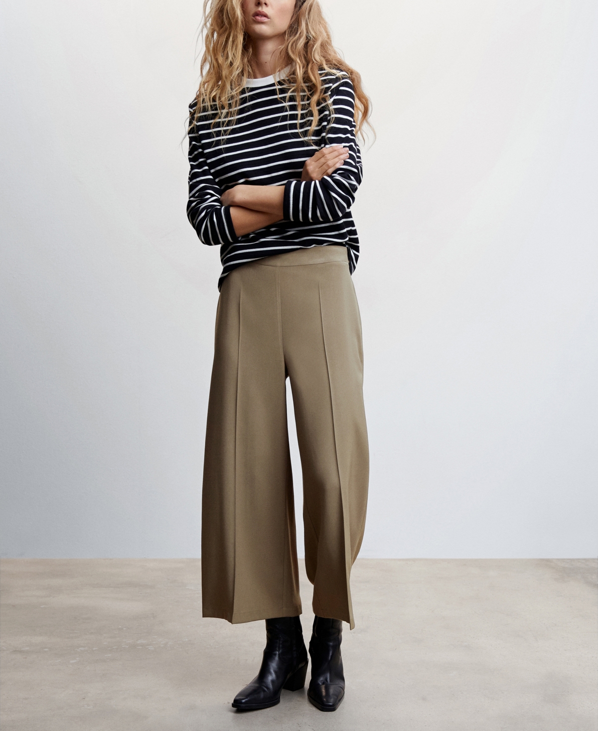 Mango Women's High-Waist Palazzo Pants