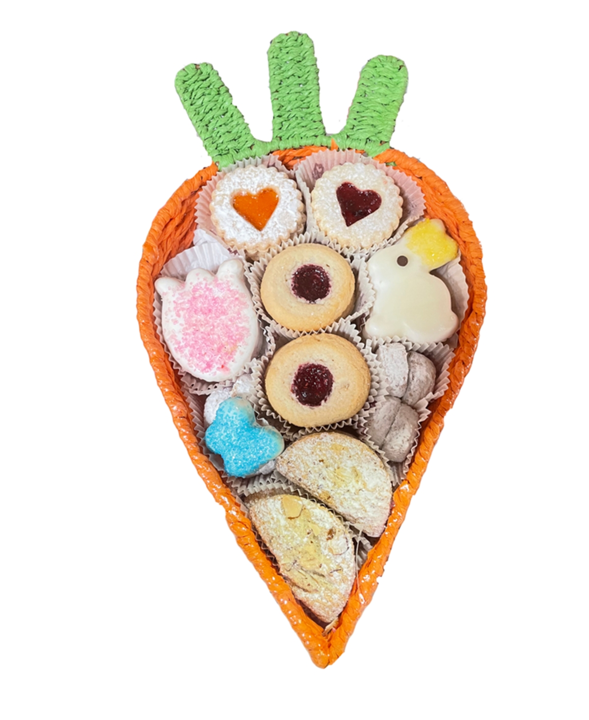 Cookies Con Amore 24 oz Carrot Shaped Handmade Assorted Cookie Gift Basket