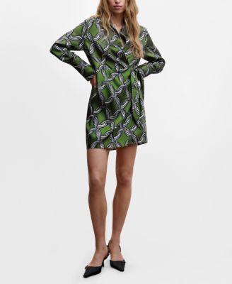 MANGO Women's Geometric Print Dress - Macy's