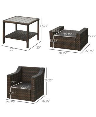 5 Piece Patio Furniture Set, Chairs, Ottoman, Table,