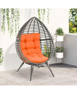 Outdoor Indoor, Teardrop Egg Chair, Cushion, Plastic Rat,