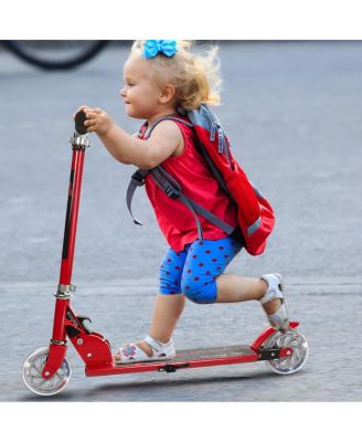 Folding Aluminum 2 Wheel Kids Kick Scooter Adjustable Height LED Light Up