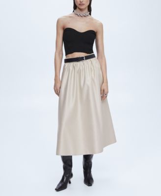 Women's Midi Satin Skirt