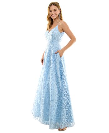 Say Yes to the Prom Juniors' Allover-Beaded Halter Gown, Created for Macy's  - Macy's