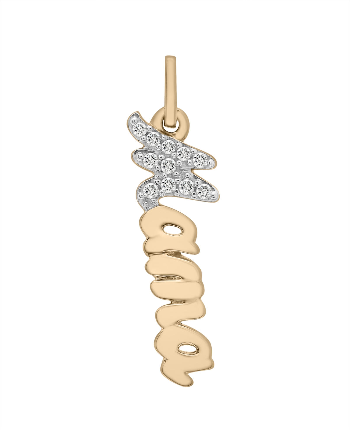 Wrapped Diamond Mama Charm Pendant (1/20 Ct. T.w.) In 10k Gold, Created For Macy's In Yellow Gold