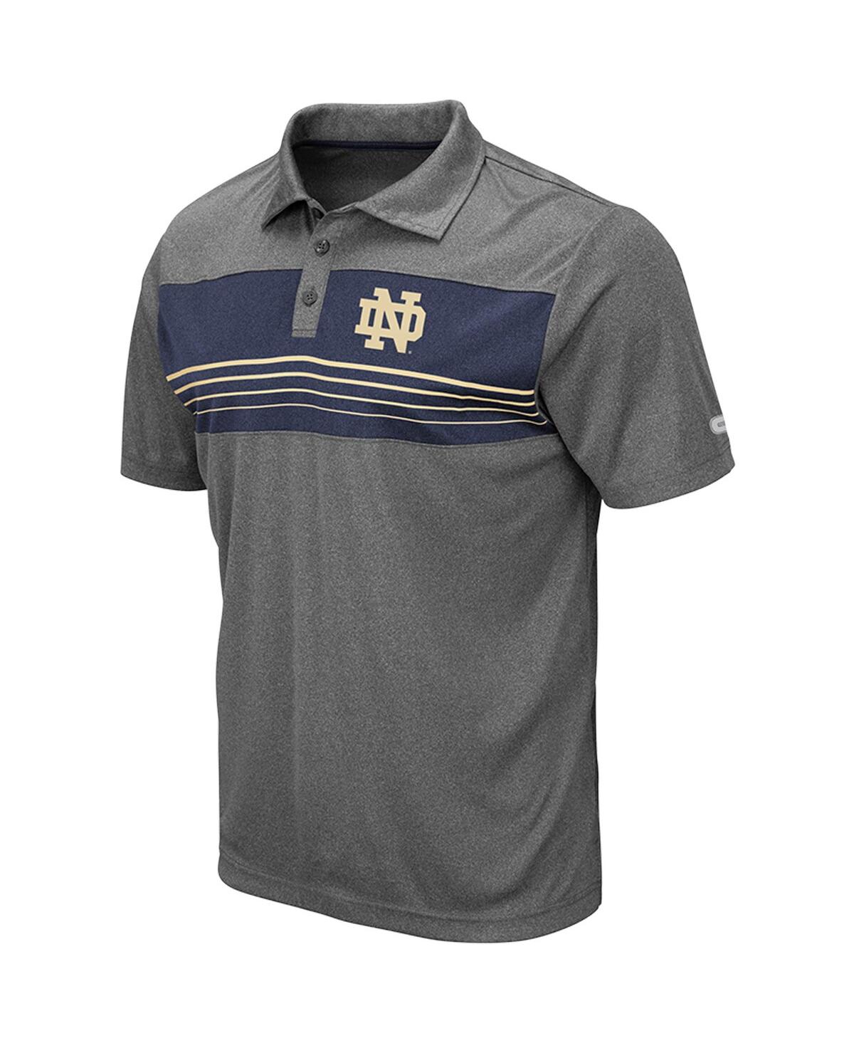 Colosseum Men's  Heathered Charcoal Notre Dame Fighting Irish Team Smithers Polo Shirt In Heathered Charcoal