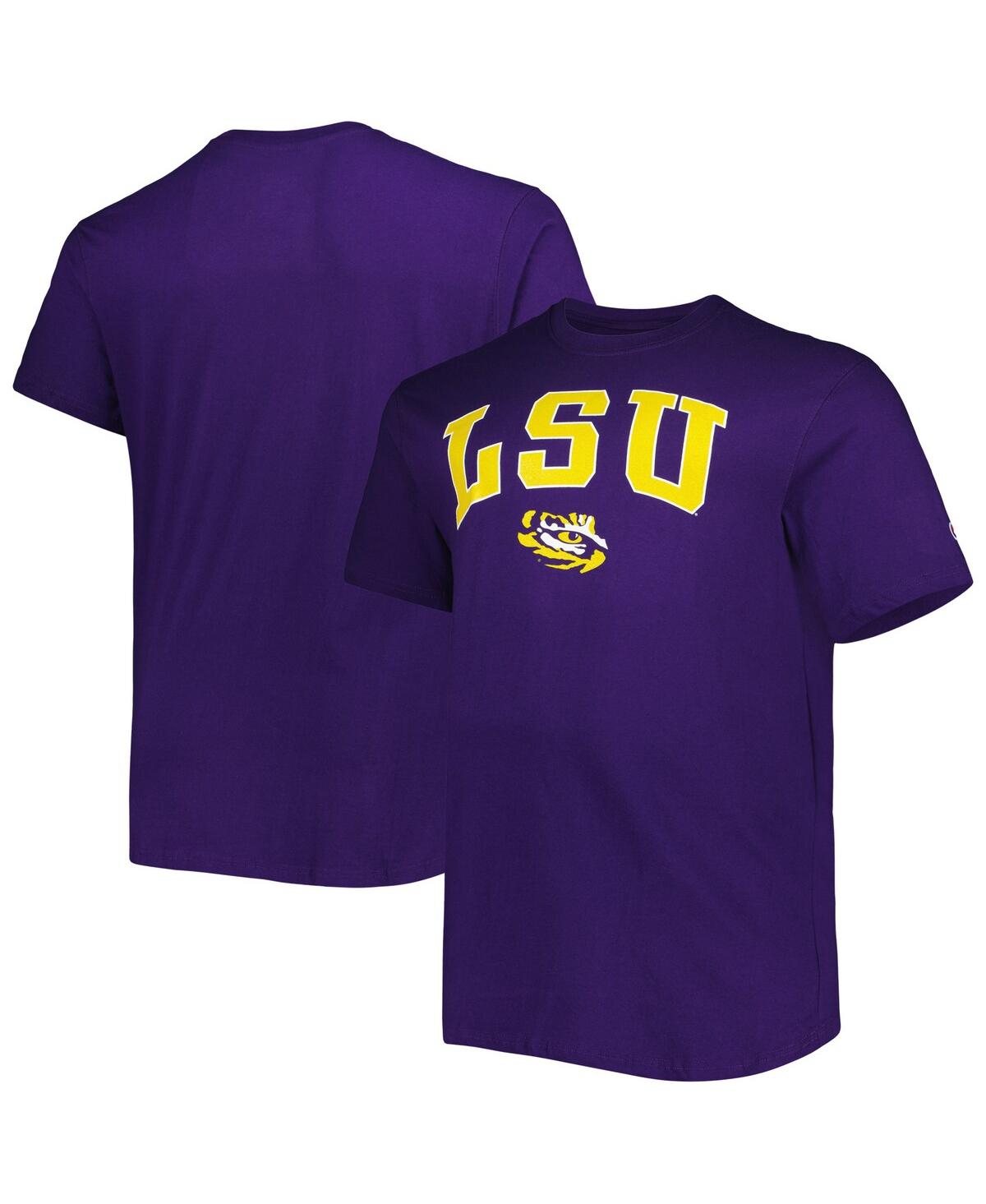Shop Champion Men's  Purple Lsu Tigers Big And Tall Arch Over Wordmark T-shirt