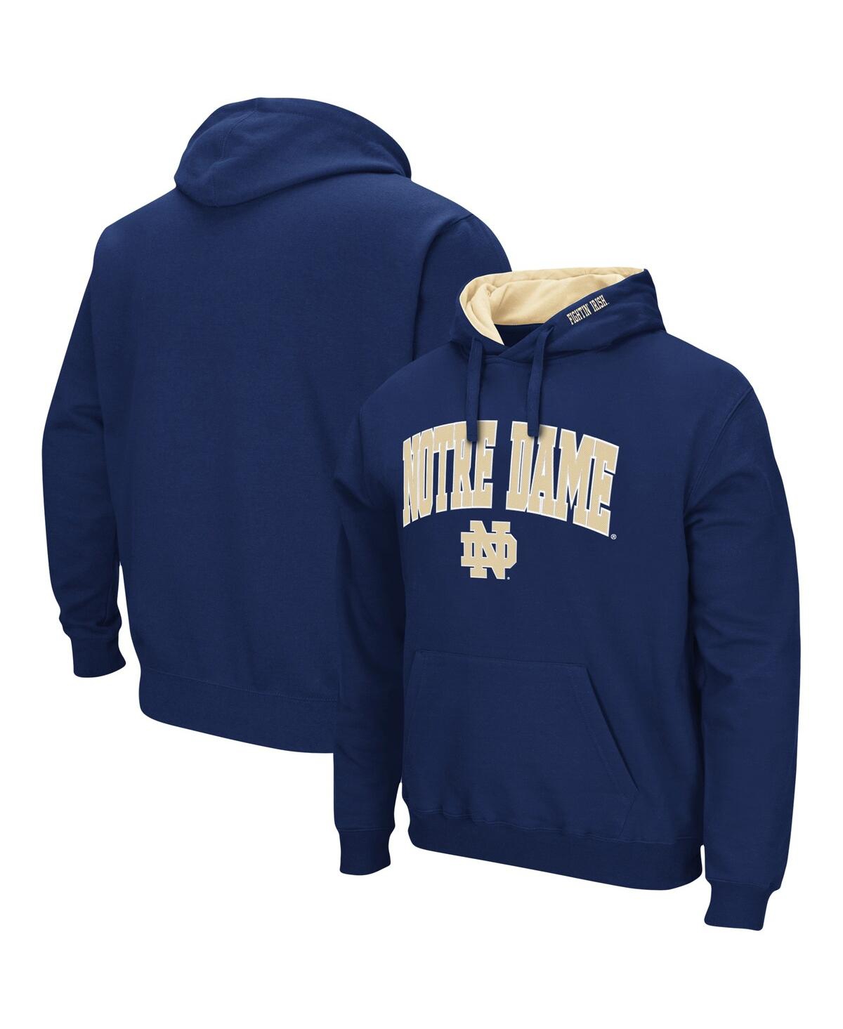 Shop Colosseum Men's  Navy Notre Dame Fighting Irish Arch And Logo 3.0 Pullover Hoodie
