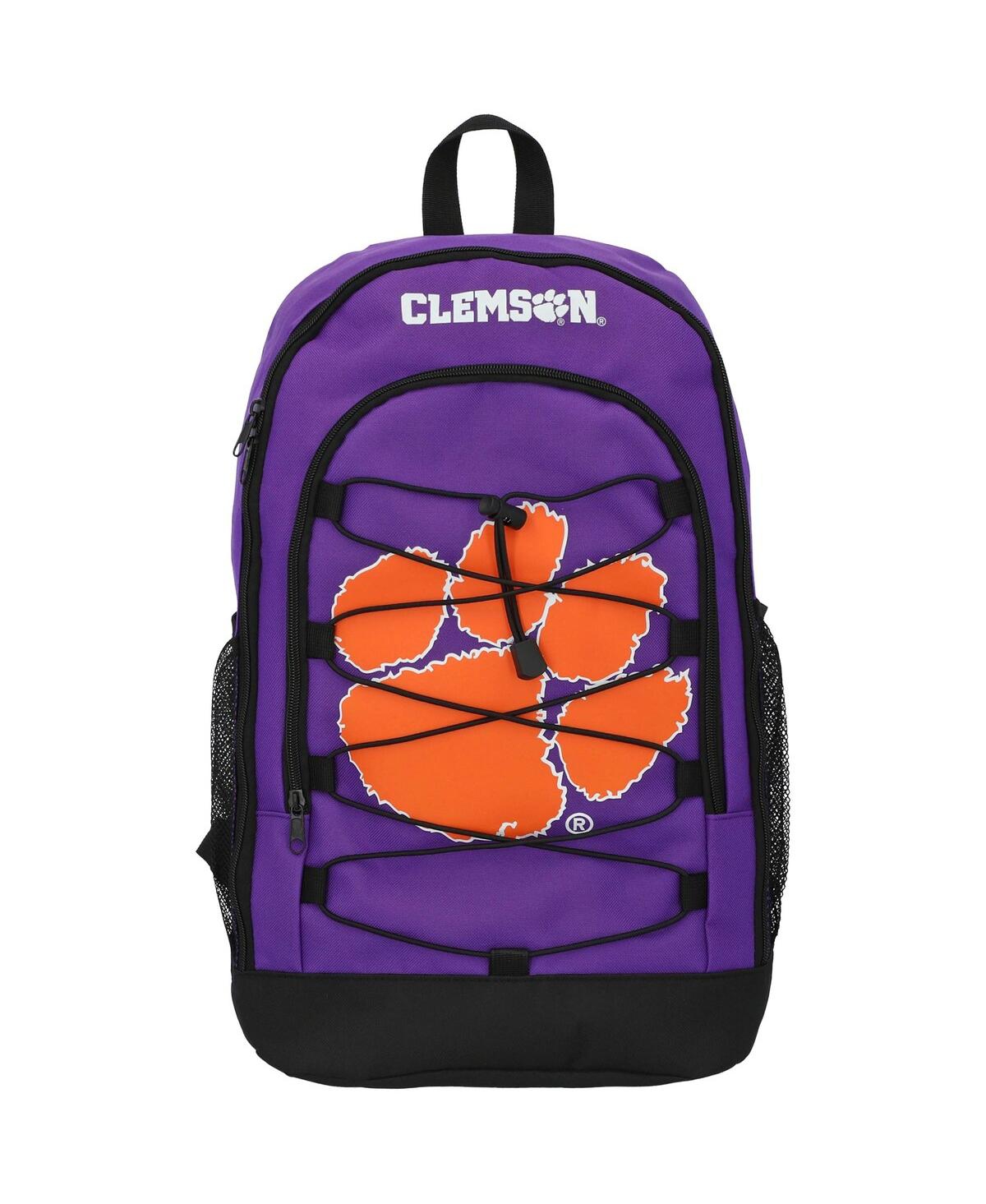 Shop Foco Men's And Women's  Clemson Tigers Big Logo Bungee Backpack In Purple