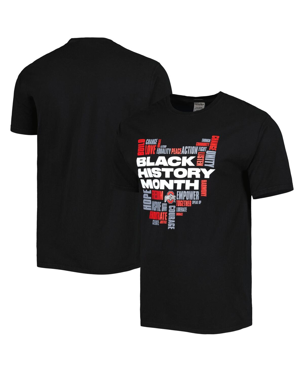 Men's Comfortwash Black Ohio State Buckeyes Black History Month Basketball T-shirt - Black