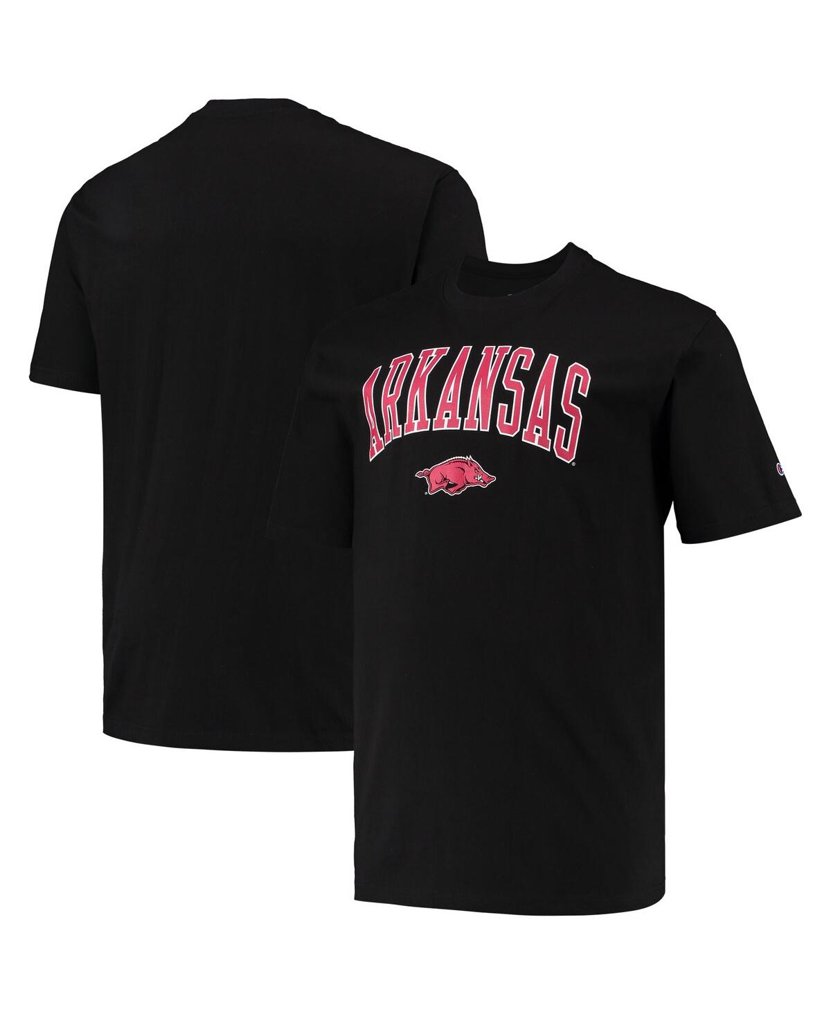 Shop Champion Men's  Black Arkansas Razorbacks Big And Tall Arch Over Wordmark T-shirt
