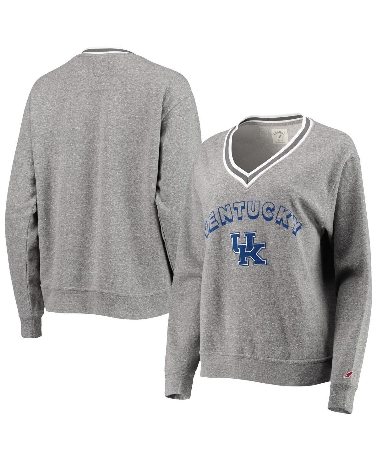 Shop League Collegiate Wear Women's  Heathered Gray Kentucky Wildcats Victory Springs Tri-blend V-neck Pul