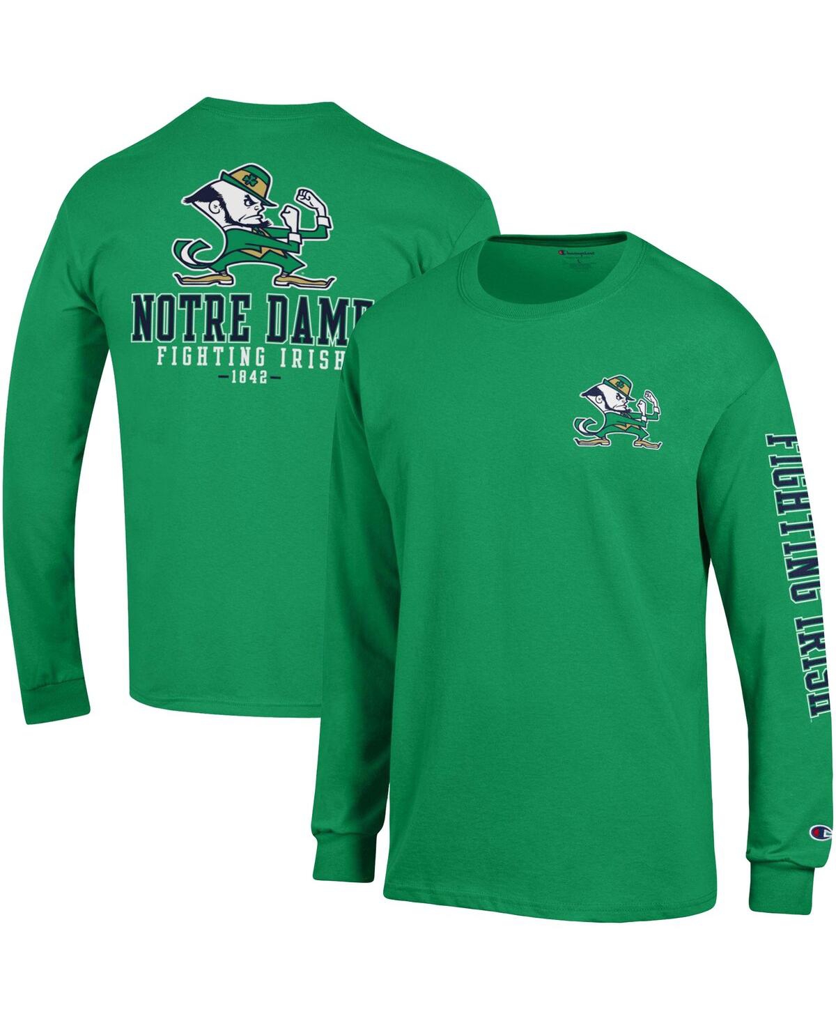 Champion Men's  Green Notre Dame Fighting Irish Team Stack 3-hit Long Sleeve T-shirt