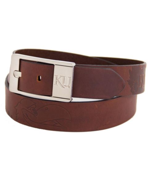 Мужской ремень Eagles Wings Kansas Jayhawks Brandish Leather Belt - Brown